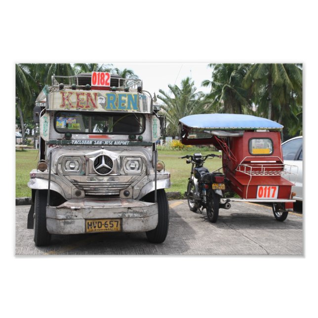 Impression Photo Jeepney et tricycle (Devant)