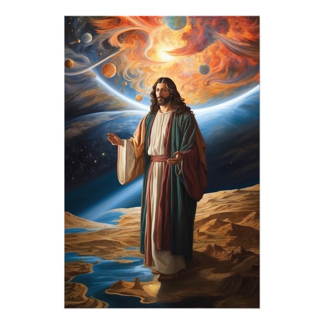 Impression Photo *~* Jésus Armoiries Planet Universe Terre AP50 Cos (Devant)