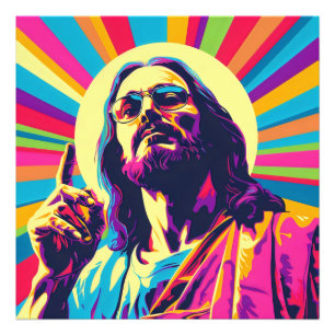 Impression Photo Jésus cool Pop Art coloré