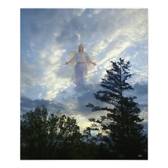 Impression Photo Jésus dans les nuages (Devant)
