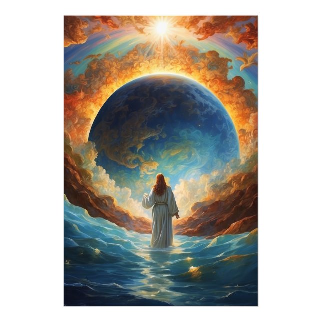 Impression Photo *~* Jésus Espace Univers Guérir la Terre AP50 (Devant)