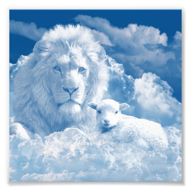 IMPRESSION PHOTO JÉSUS L'AGNEAU ET JÉSUS LE LION (Devant)