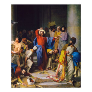 Impression Photo Jésus nettoyant le temple par Carl Bloch