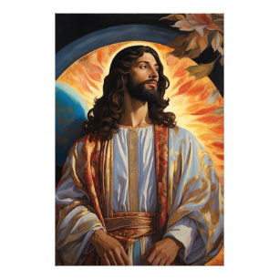 Impression Photo *~* Jésus prêt Guérir la Terre Univers AP50 Cosmiq
