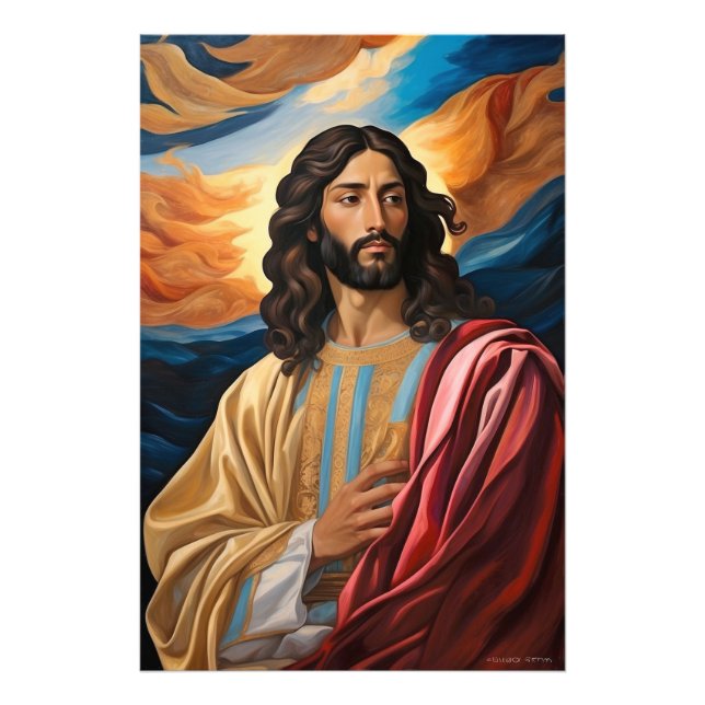Impression Photo *~* Jésus Robe Planet Universe Earth AP50 Cosmos (Devant)