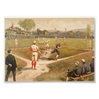 Impression Photo Jeu de baseball vintage des années 1800