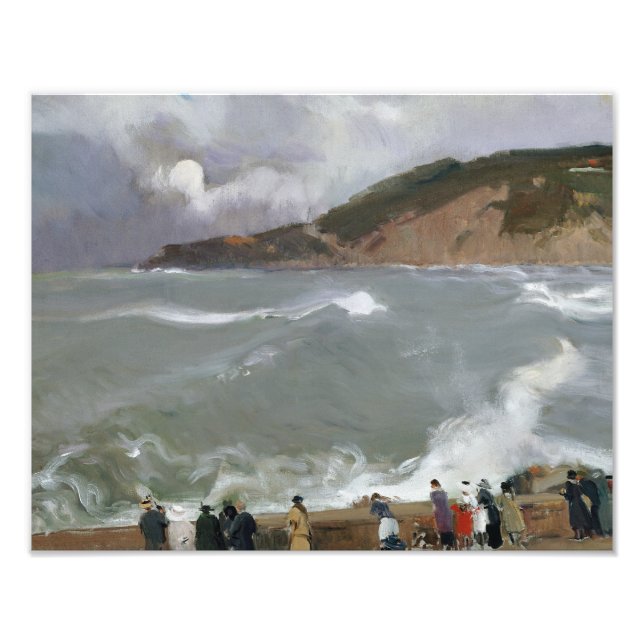 Impression Photo Joaquin Sorolla - Breakwater, San Sebastian (Devant)