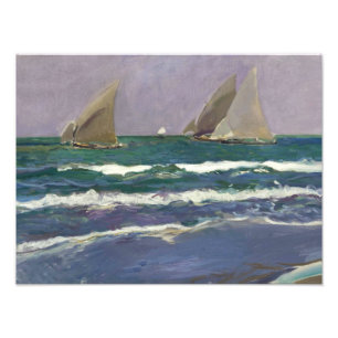 Impression Photo Joaquin Sorolla - Voiles de navires dans la mer