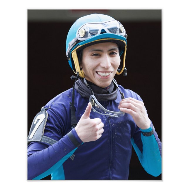 Impression Photo Jockey heureux Luis Cardenas Imprimer (Devant)