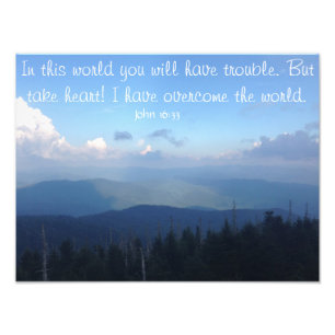 Impression Photo John 16:33- Affiche de devis inspirationnelle