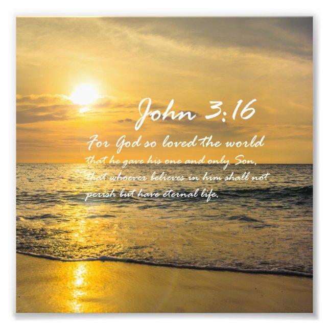 Impression Photo John 3:16 #2 NIV - Écriture Mur chrétien Art (Devant)