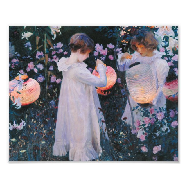 Impression Photo John Singer Sargent - Carnation, Lily, Lily, Rose. (Devant)