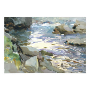 Impression Photo John Singer Sargent - Stream et Rocks