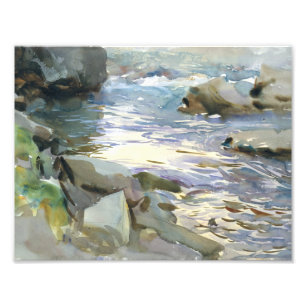 Impression Photo John Singer Sargent - Stream et Rocks