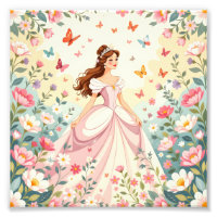 Jolie princesse avec papillons