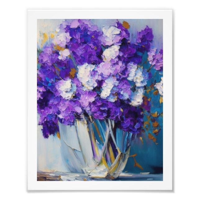 Impression Photo Jolies fleurs violettes Vintages (Devant)