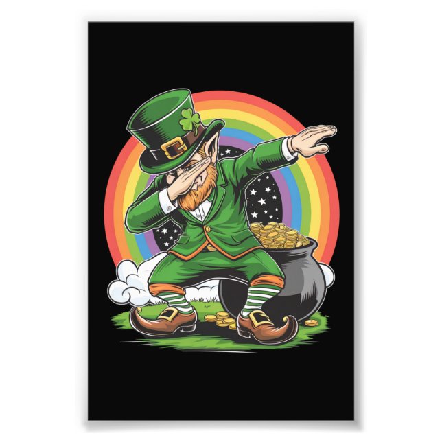 Impression Photo Jour de la Saint Patrick Dabbing Leprechaun Dab Da (Devant)
