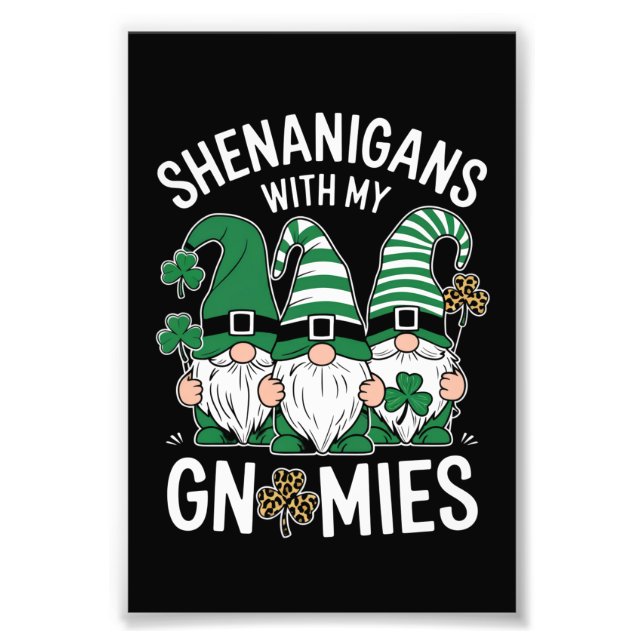 Impression Photo Jour de la Saint Patrick Lucky Shamrock Leopard Gn (Devant)