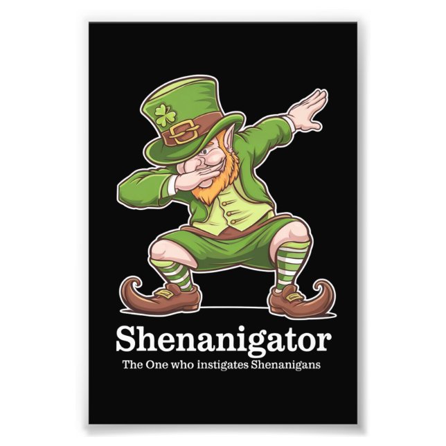 Impression Photo Jour de la Saint Patrick Shenanigator Dabbing Lepr (Devant)