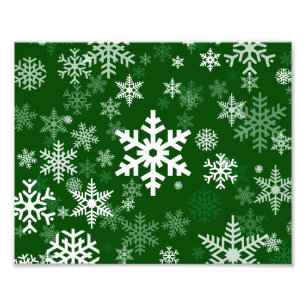Impression Photo Joyeuses fêtes de neige vert pour tous