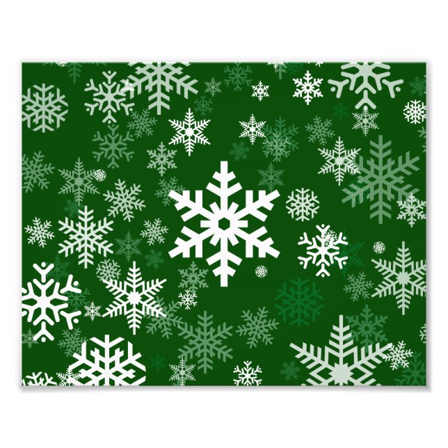 Impression Photo Joyeuses fêtes de neige vert pour tous (Devant)