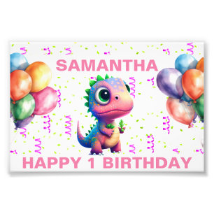 IMPRESSION PHOTO JOYEUX ANNIVERSAIRE ROSE T REX