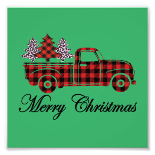 Impression Photo Joyeux Camion de Noël Cheetah Trees