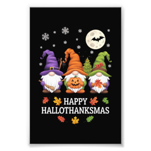 Impression Photo Joyeux Hallothanksmas Gnomes Lover Halloween Noël