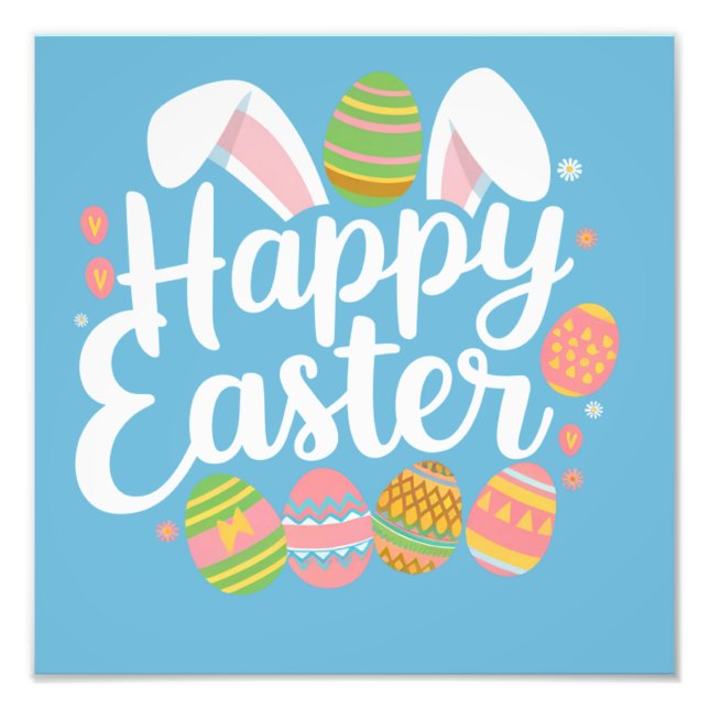 Impression Photo Joyeux Joyeux Jour de lapin lapin de Pâques (Devant)