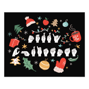 Impression Photo Joyeux Noël - ASL American Sign Language III