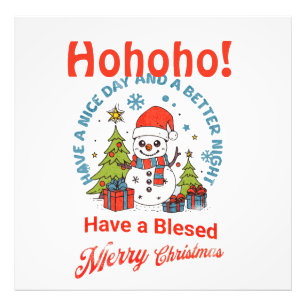 Impression Photo Joyeux Noël! Bonne journée et meilleure nuit