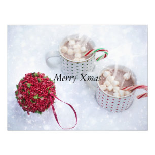 Impression Photo Joyeux Noël - Chocolat sur la neige