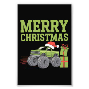 Impression Photo Joyeux Noël Monster Truck Garçons Tout-Petits Xmas
