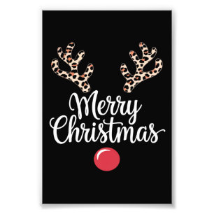 Impression Photo Joyeux Noël Reindeer Noël Famille Cadeau