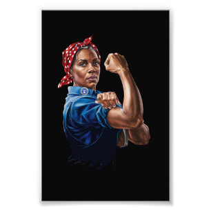 Impression Photo Kamala Harris 2024 Rosie la riveteuse Chat sans en