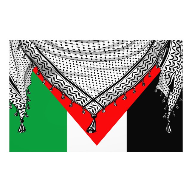 Impression Photo Keffiyeh Écharpe palestinienne tissu traditionnel (Devant)