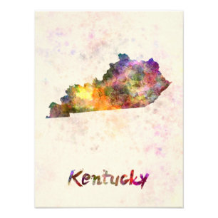 Impression Photo Kentucky US state in watercolor