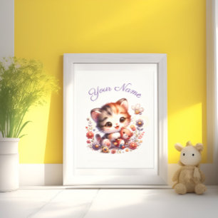 Impression Photo Kit de jeu aquarelle personnalisé au nom du chaton