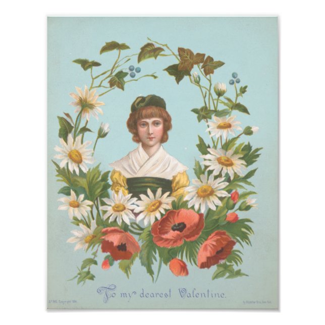 Impression Photo Kitschy Retro German Valentine's Card, 1884 (Devant)