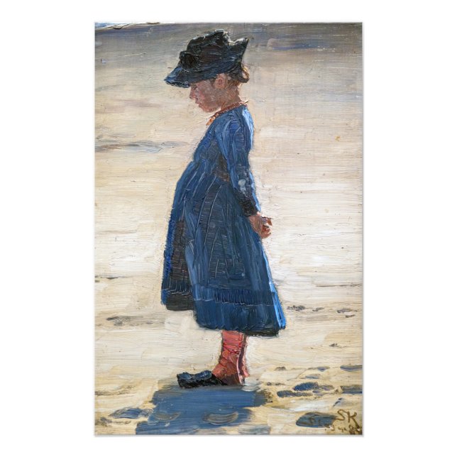 Impression Photo Kroyer - Petite fille debout sur Skagen Beach (Devant)