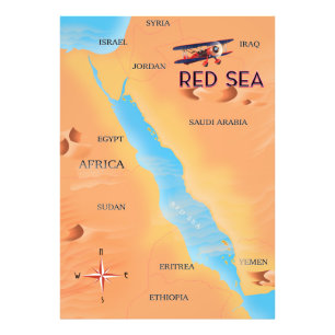 Impression Photo La carte de voyage de la mer Rouge