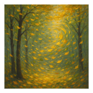 Impression Photo La Danse de l'Automne Doré : Un Tourbillon de Feui