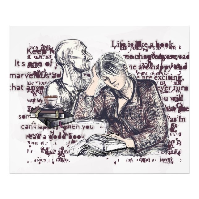 Impression Photo La fille lisant un livre (Devant)