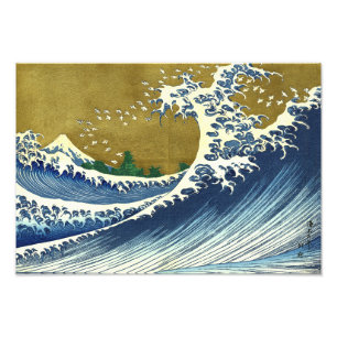 Impression Photo La grande couleur des vagues Hokusai