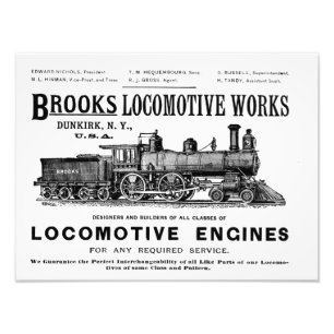 Impression Photo La locomotive à vapeur de ruisseaux fonctionne