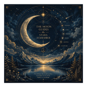 Impression Photo La Lune Guide, Les Étoiles Se Souviennent Céleste