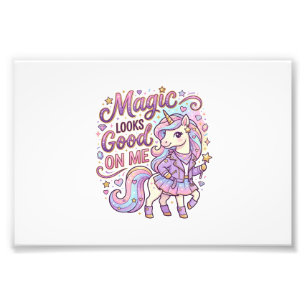 Impression Photo La magie de la licorne me va bien Graphisme Blanc