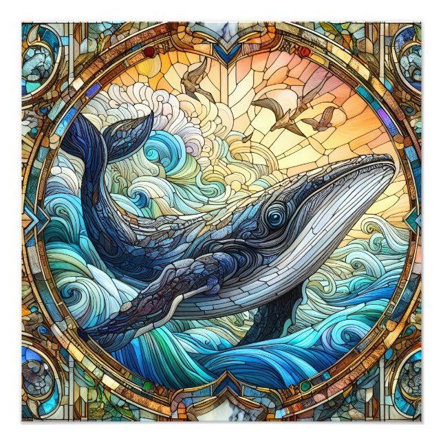 Impression Photo La Majestueuse Mosaïque Marine Une Baleine De Verr (Devant)