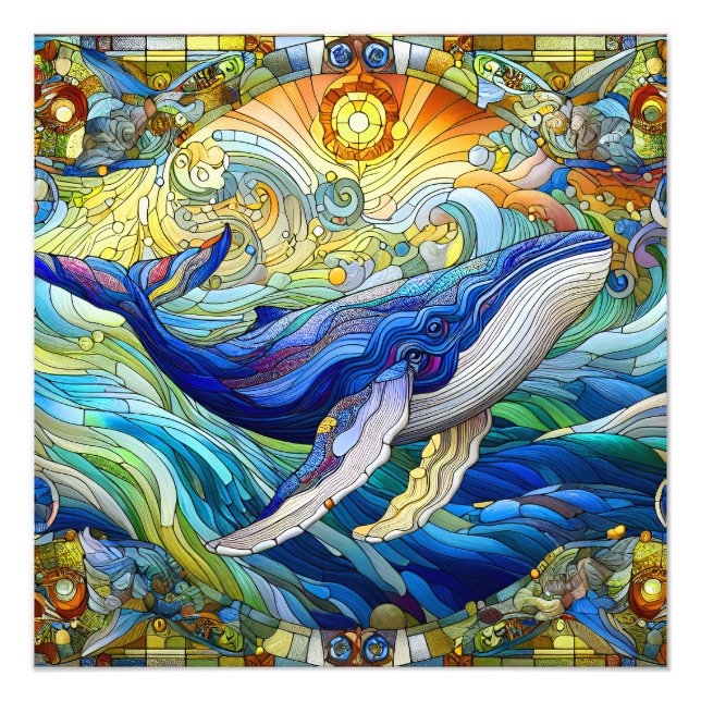 Impression Photo La Majestueuse Mosaïque Marine Une Baleine De Verr (Devant)