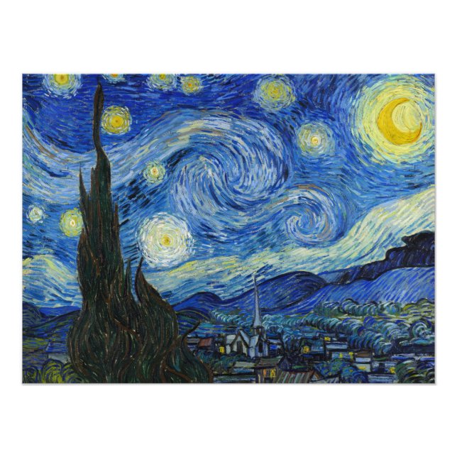 Impression Photo La nuit étoilée par Vincent van Gogh (Devant)